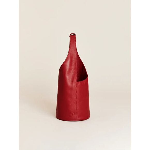 Reformation Small Leather Silvana Bucket Bag - Lipstick Red - Picture 2 of 9